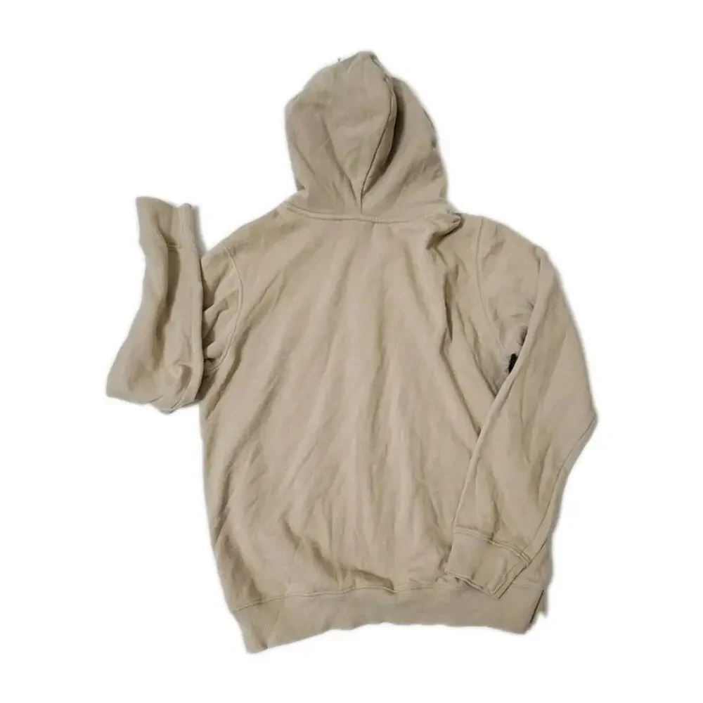 North Face Pullover Hoodie Camel Brown Black Logo Mens M Unisex Kangaroo Pocket